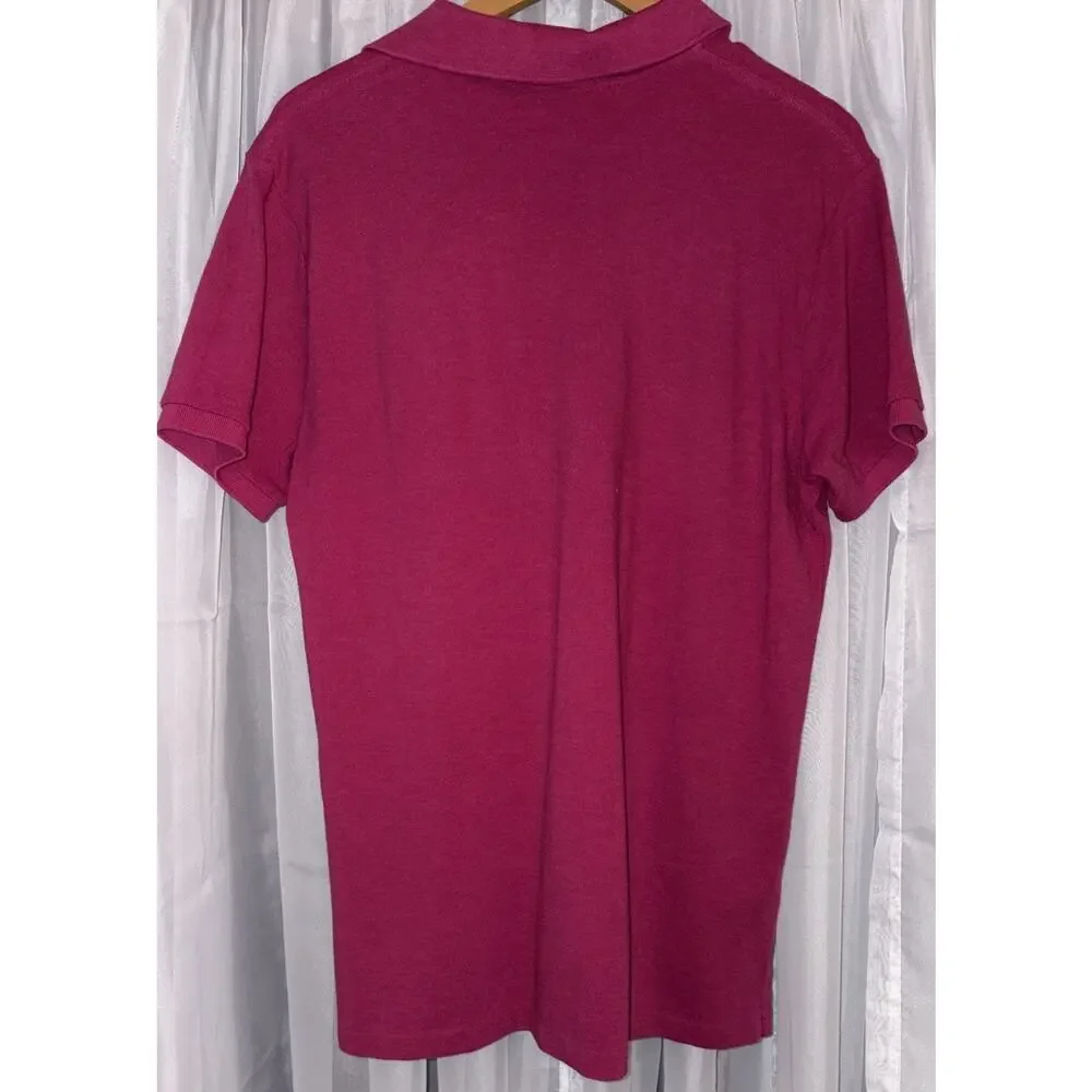 Polo Ralph Lauren Polo Shirt Men’s Sz L Slim Knit Short Sleeve Pink Golf Summer